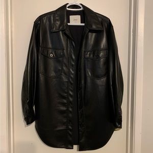 Wilfred Ganna leather shirt jacket